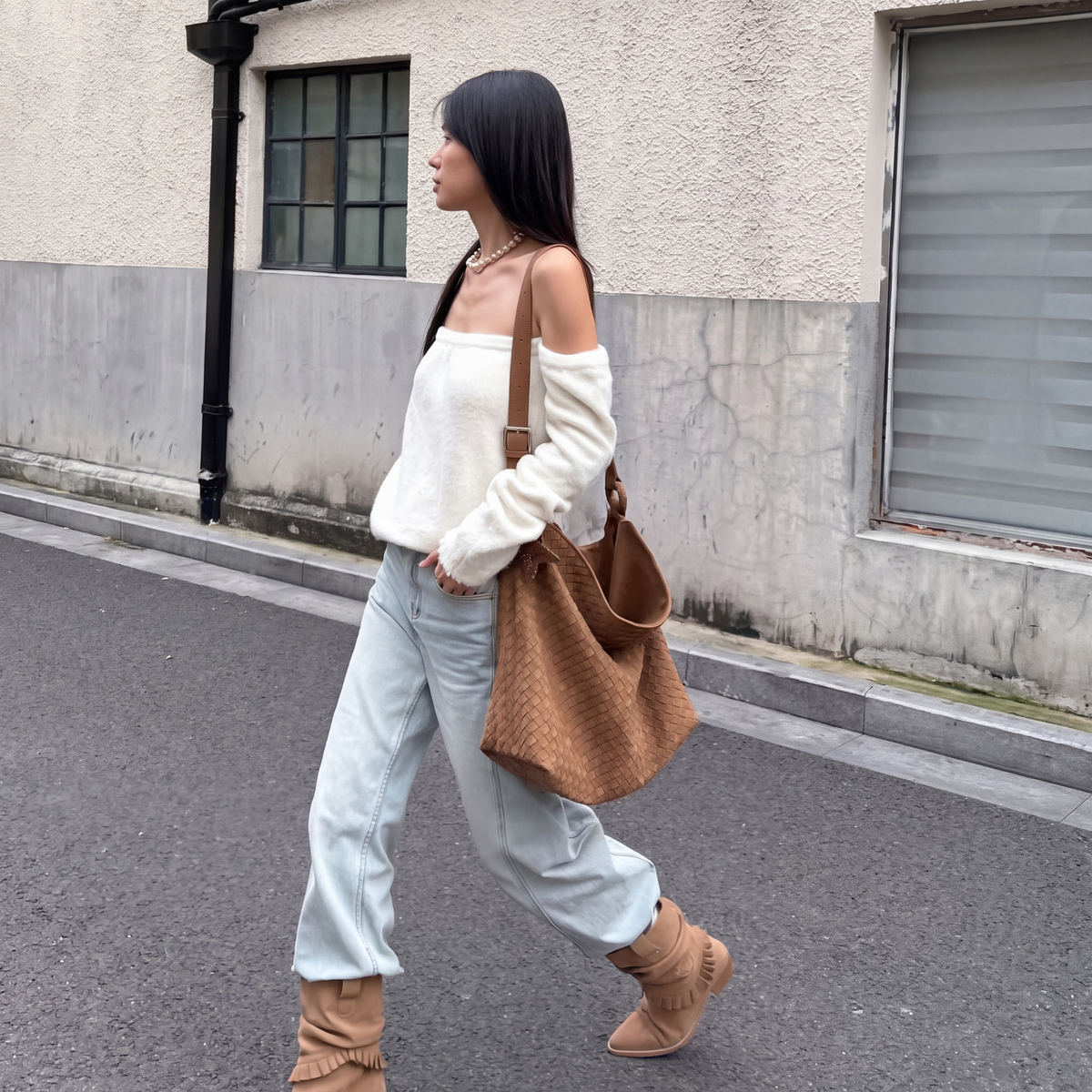Τσάντα Tote Capri από σουέτ