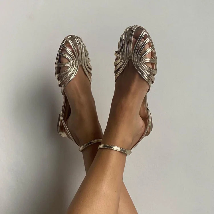 Χρυσά φλατ πέδιλα Vittoria