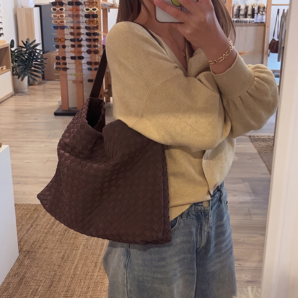 Τσάντα Tote Brielle από σουέτ