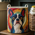 Ίριδα | Καπιτονέ Καλάθι Ρούχων Ουράνιο Τόξο Boston Terrier